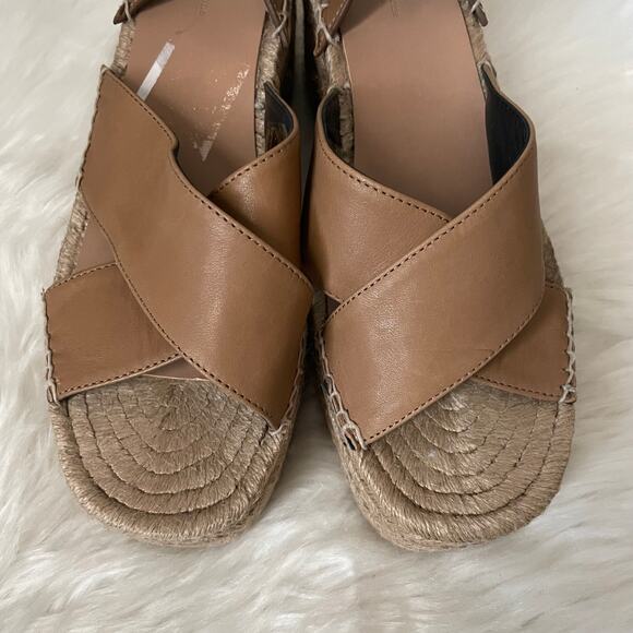 Rag & Bone Sandals Womens EU 41 US 11 Tan Hera Leather Platform Wedge Espadrille - Picture 6 of 13